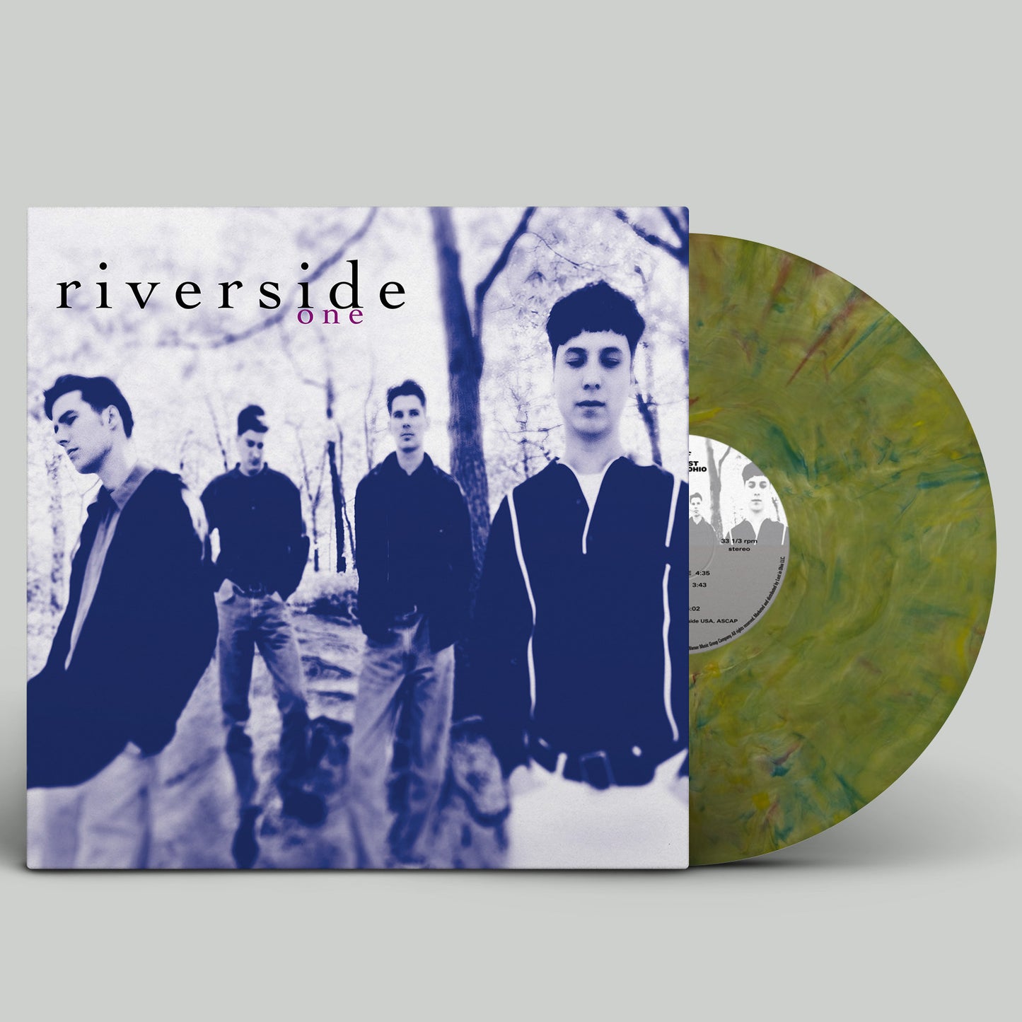 Vinyl record with a cover featuring four individuals and the title 'riverside one'.